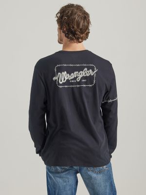 Wrangler black long hot sale sleeve shirt