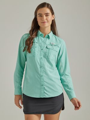 Wrangler ATG Womens Angler Shirt Gult Stream Size XXL