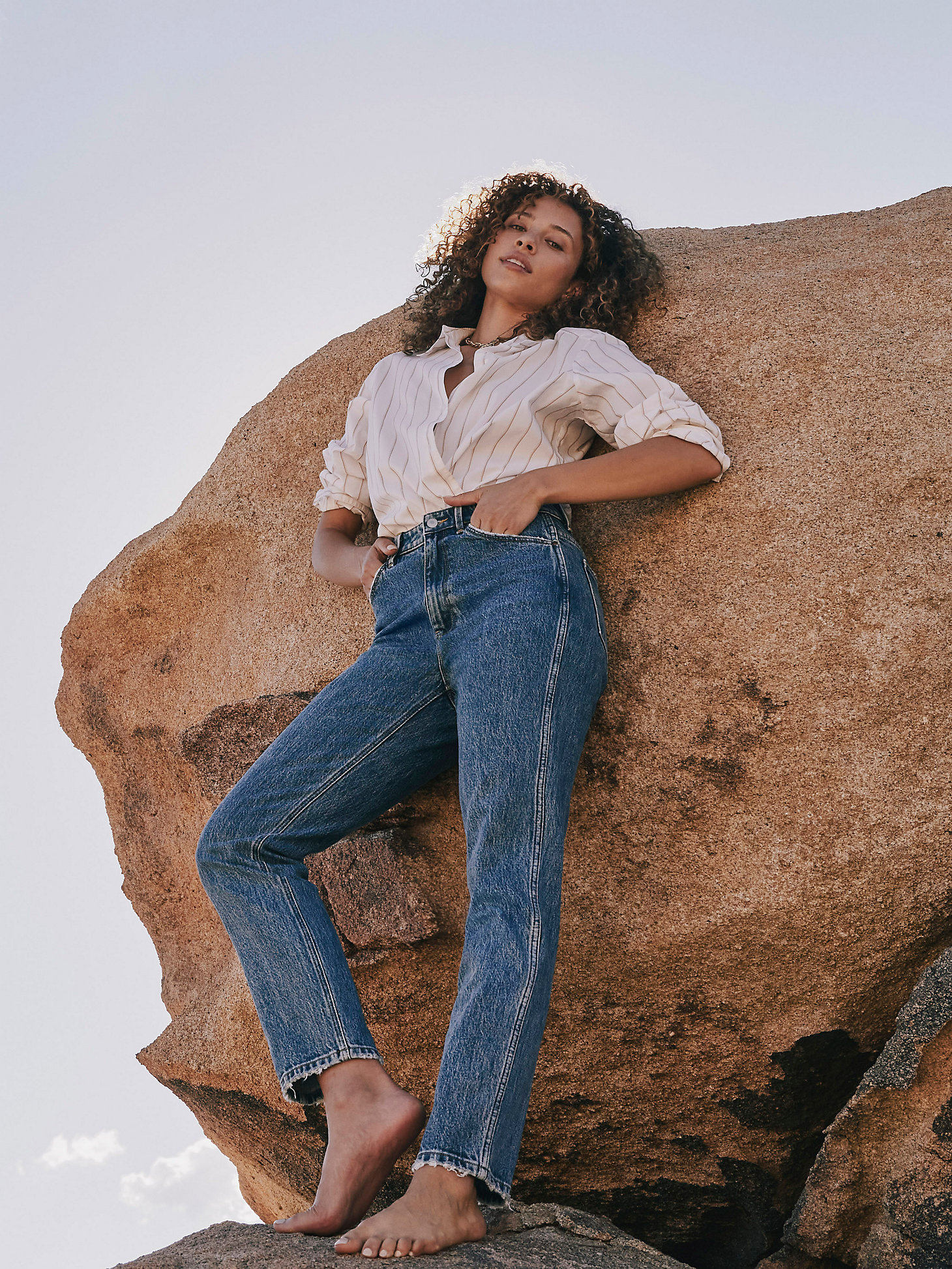 Women's Distressed Vintage Taper Jean