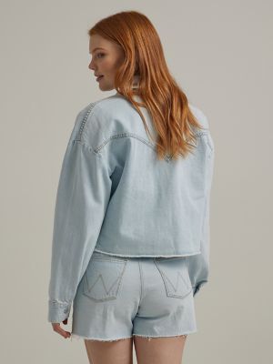 Cropped hot sale shacket womens