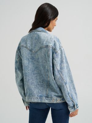 Women's Girlfriend Denim Jacket in Icy Blue