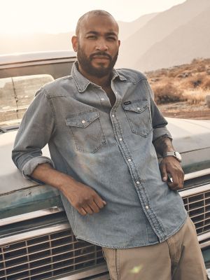 Men's Iconic Cowboy Wash Denim Shirt in Lake Wash