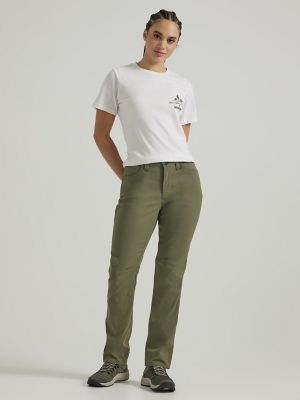 Khakis & Company Convertible Pants Crop Women 12 Grey Beige Cotton Stretch  Waist
