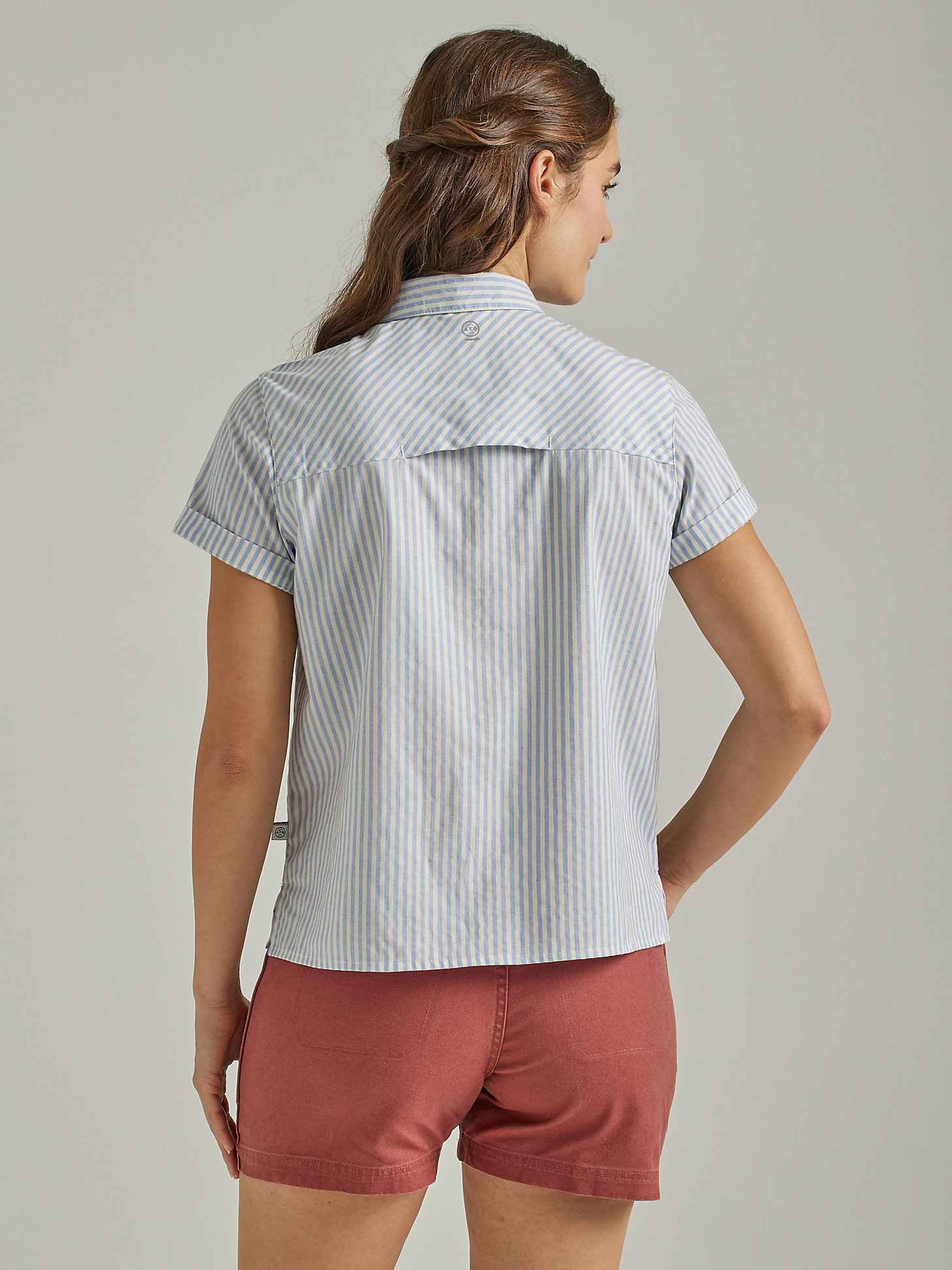 ATG By Wrangler® Women's Breeze Stripe Shirt in Spring Water alternative view 2