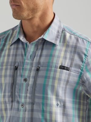 Wrangler Mens ATG Horizon Plaid Short Sleeve Shirt - 112333873