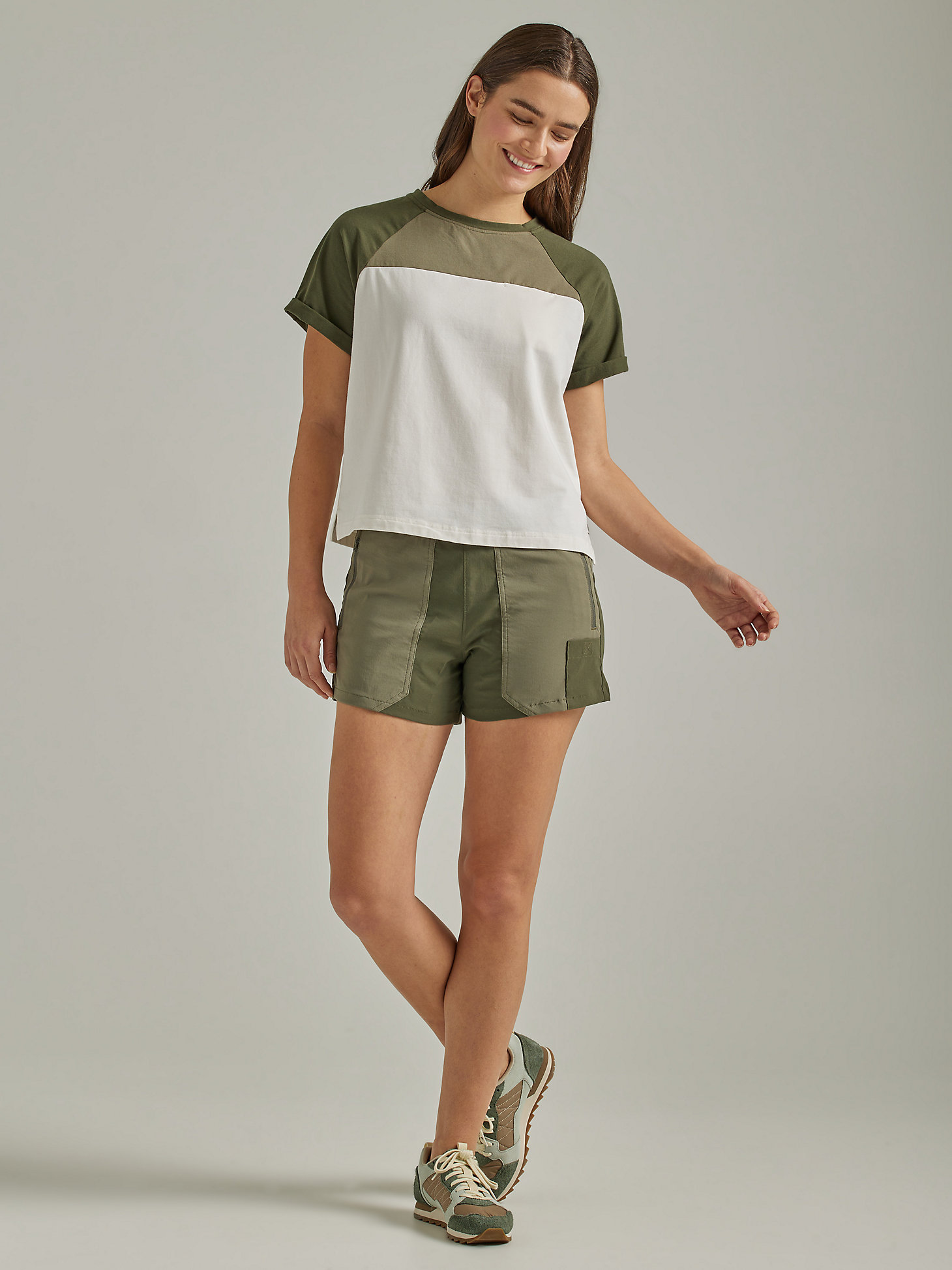 ATG By Wrangler® Women's Compass Tee in Dusty Olive alternative view 1
