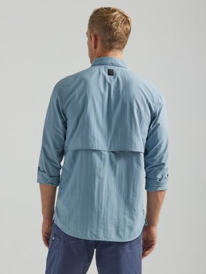 Wrangler Men's Atg Long Sleeve Fishing Button-down Shirt - Gray
