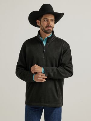 Making It Look Easy Grey Ribbed Shoulder Quarter Zip Pullover Small