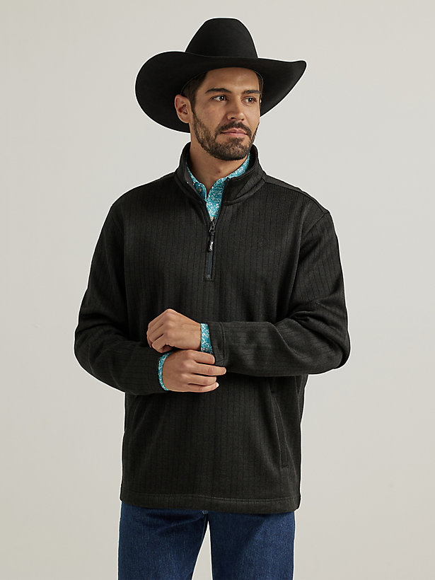 Men's George Strait Long Sleeve Quarter-Zip Solid Knit Pullover