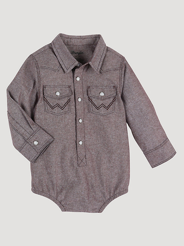 Baby Boy's Cowboy Cut® Long Sleeve Denim Western Snap Bodysuit
