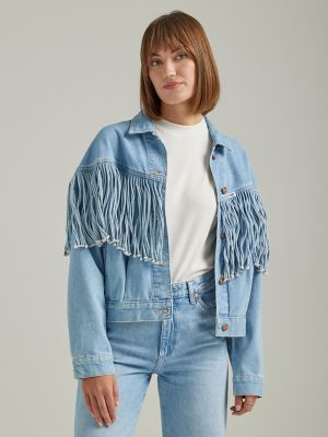 Juliana's Boutique Faux Leather Fringe Jacket- Silver Fringe Jacket- Metallic Fringe Jacket Large