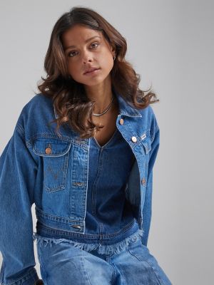 Women's Cowboy Crop Denim Jacket in Together Again