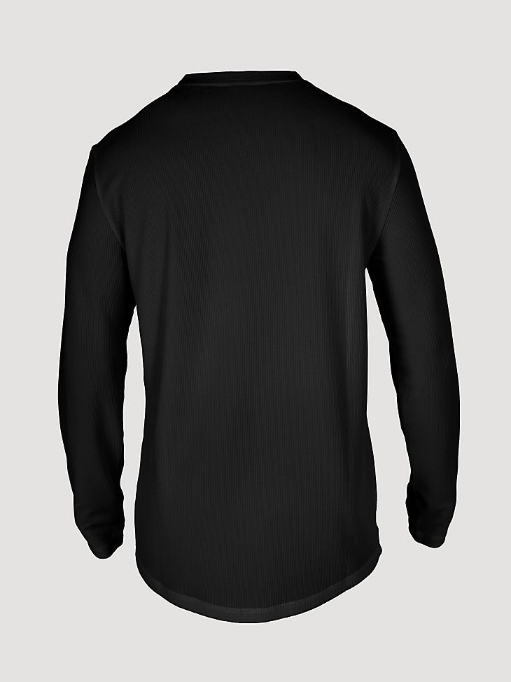 Mens Base Layers LS Chest Pocket Crewneck Shirt:Black:M alternative view