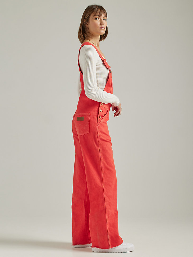 Women's Flare Red Overalls