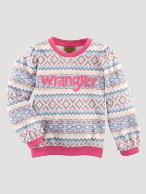 Women's Wrangler Western Puff Sleeve Pullover in Sugar Swizzle