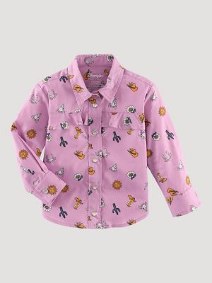Girl's T-Shirt - Pink w/ White Bee Cowboy