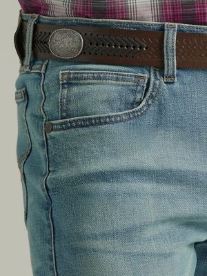 Wrangler Workwear Jeans Mens 38 Distressed Destroyed Blue Denim