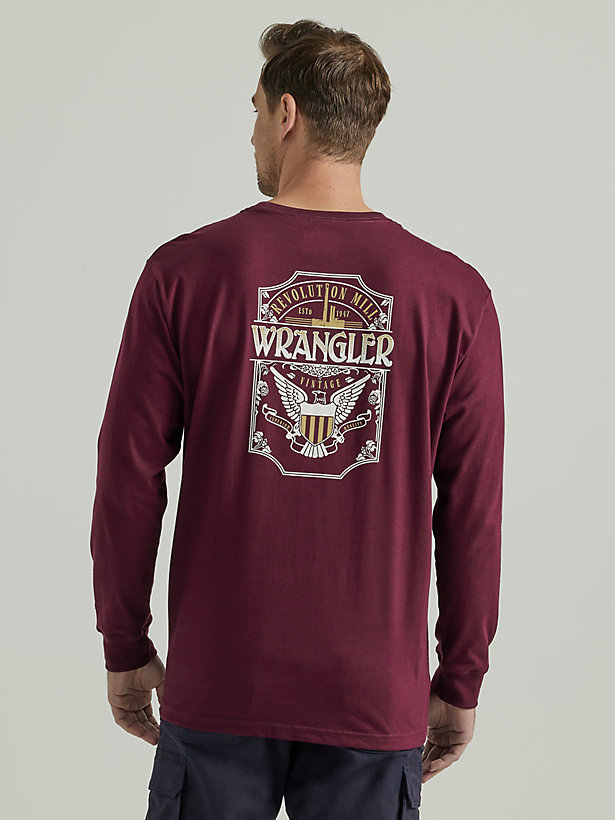 Wrangler® FR Flame Resistant Long Sleeve Back Graphic T-Shirt in Wine