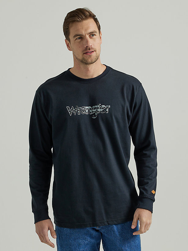 Wrangler® FR Flame Resistant Long Sleeve Logo Graphic T-Shirt in Black