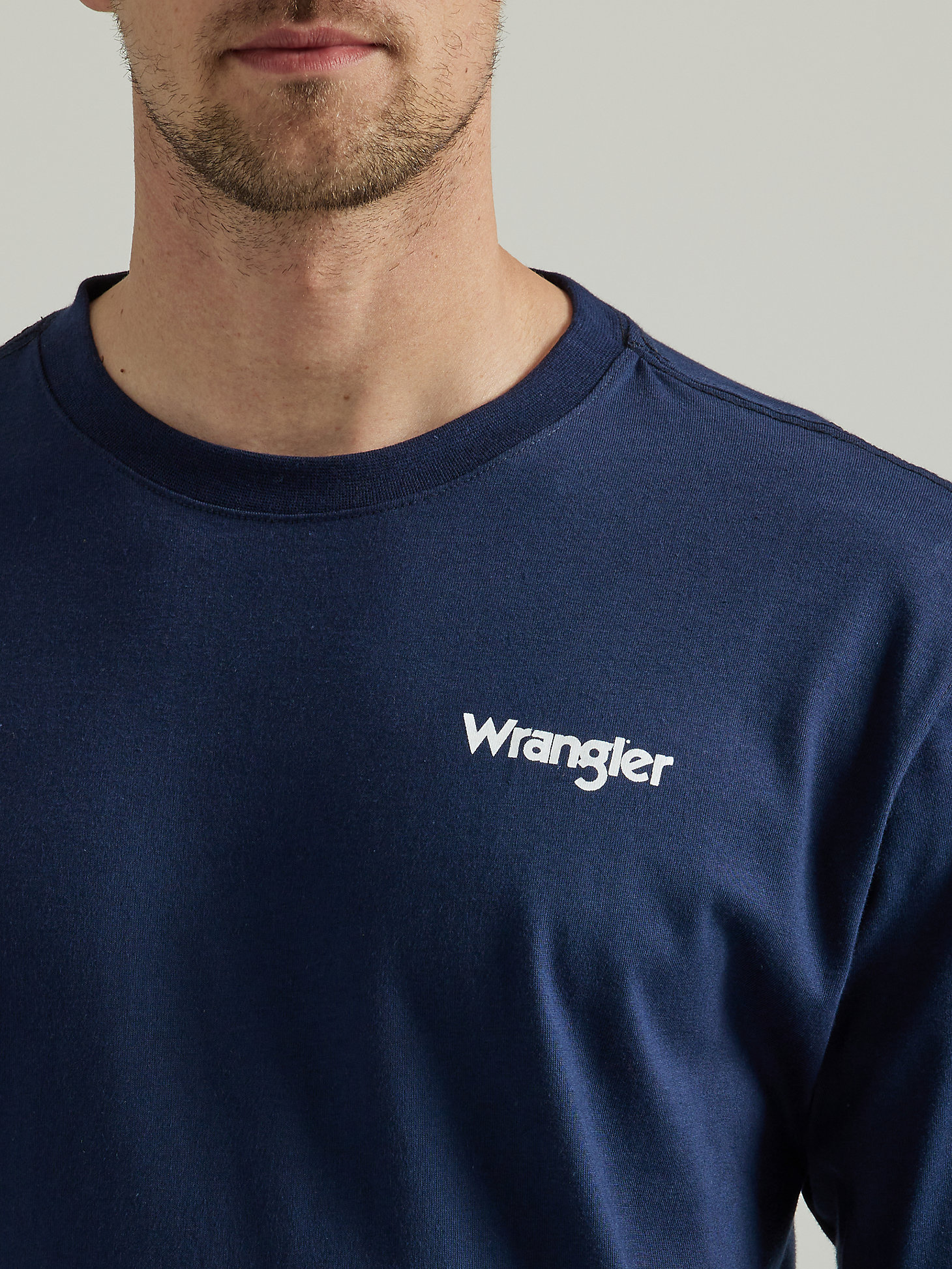 Wrangler® FR Flame Resistant Long Sleeve Back Graphic T-Shirt in Indigo alternative view 4