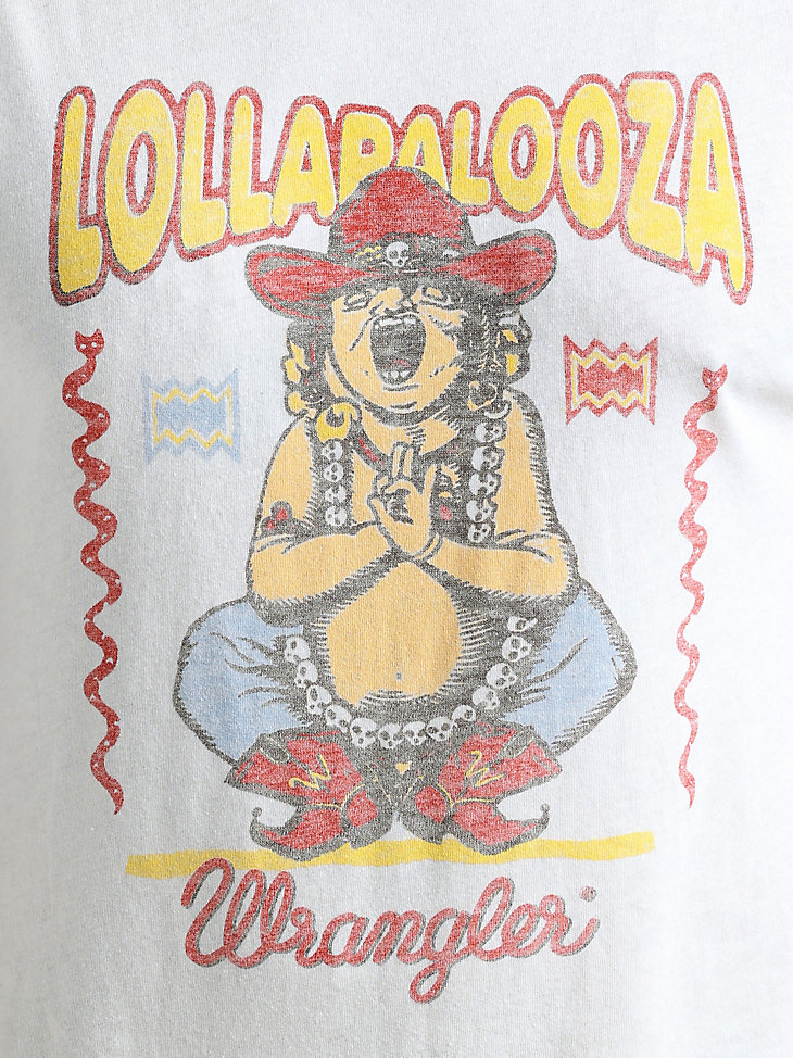 Wrangler x Lollapalooza Men's Cowboy T-Shirt in Marshmallow Heather alternative view 2
