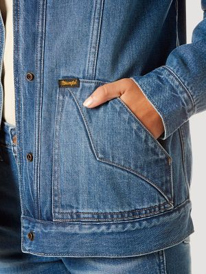 Wrangler lined denim on sale jacket