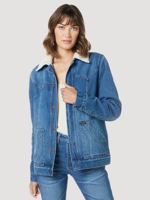 Women's Wrangler® Sherpa Lined Denim Barn Jacket