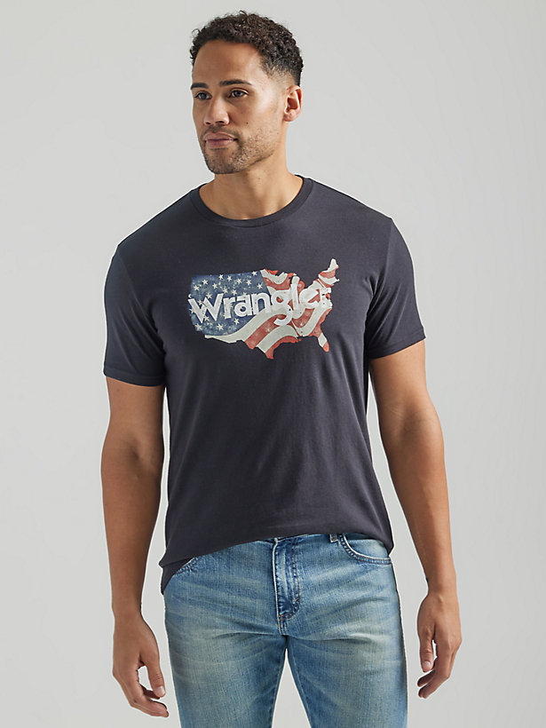 Men's USA Graphic T-Shirt in Washed Black