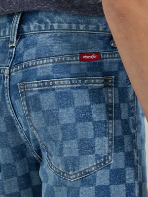 Boy's Checkered Denim Short (4-18)