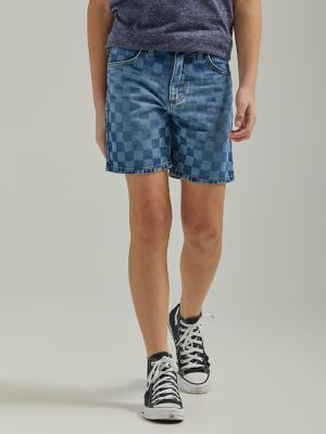 Boy's Checkered Denim Short (4-18)
