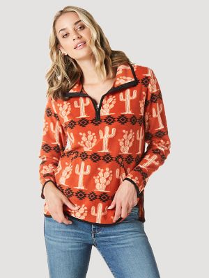 Women's Wrangler Long Live Cowboys Cinched Fleece Pullover