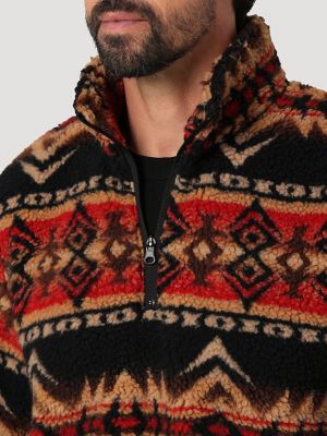 Patterned fleece quarter zip new arrivals