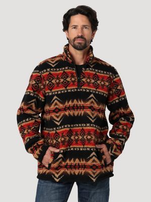 Men s Wrangler Heavyweight Quarter Zip Sherpa Pullover