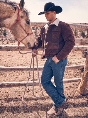 Men's Wrangler® Cowboy Cut® Sherpa Lined Corduroy Jacket in Potting Soil