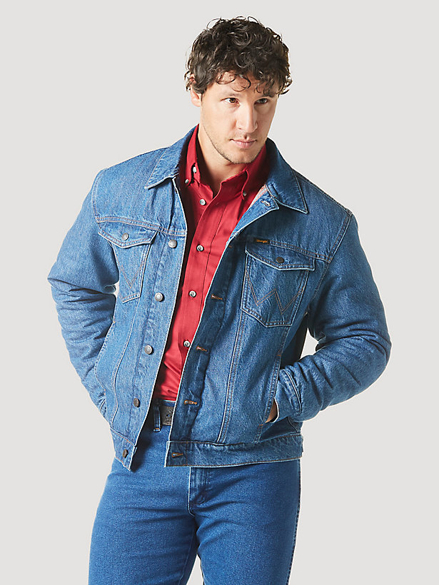 Men's Wrangler Flannel Lined Western Denim Jacket