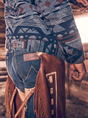 Men's Wrangler® Sherpa Lined Jacquard Print Jacket, JACKETS & OUTERWEAR