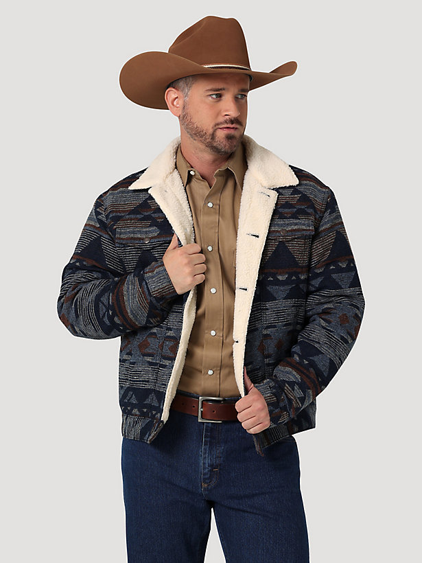 Men's Wrangler® Sherpa Lined Jacquard Print Jacket