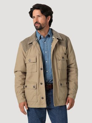 Men's Wrangler Corduroy Yoke Lined Barn Coat in Cathay Spice