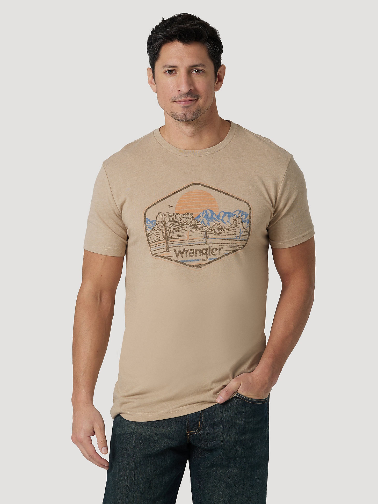 Men's Desert Landscape T-Shirt in Trenchcoat main view