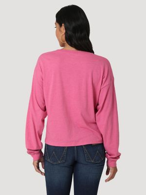 BLACK BARBIE Official Women's Pink Long Sleeve Crop Top Silhouette T-Shirt  Small