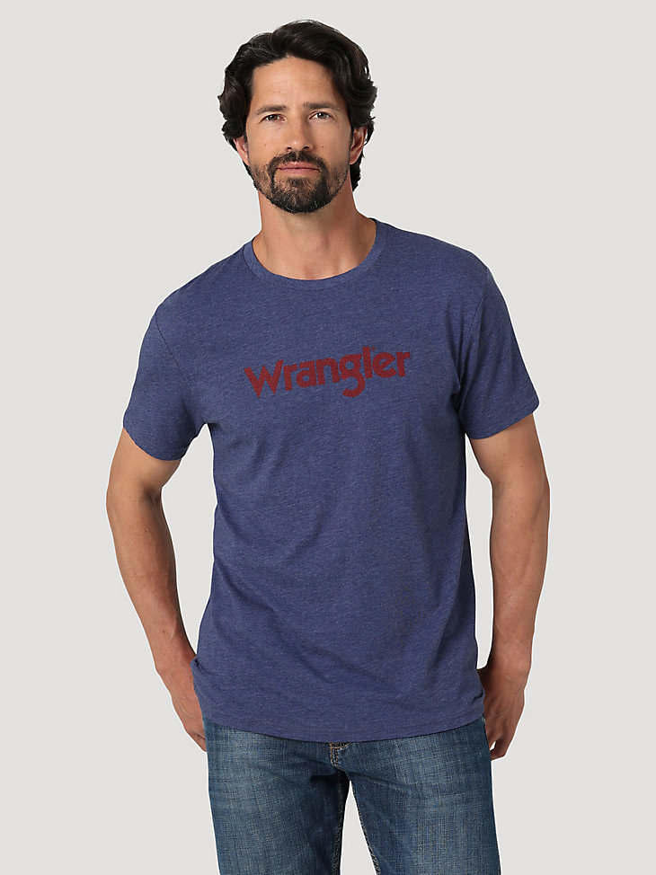 Men's Wrangler Kabel Logo T-Shirt in Denim Heather main view