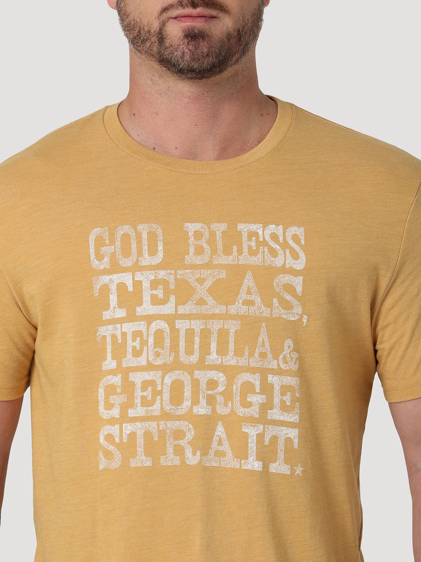 Men's George Strait Short Sleeve Graphic T-Shirt in Pale Gold Heather alternative view 2