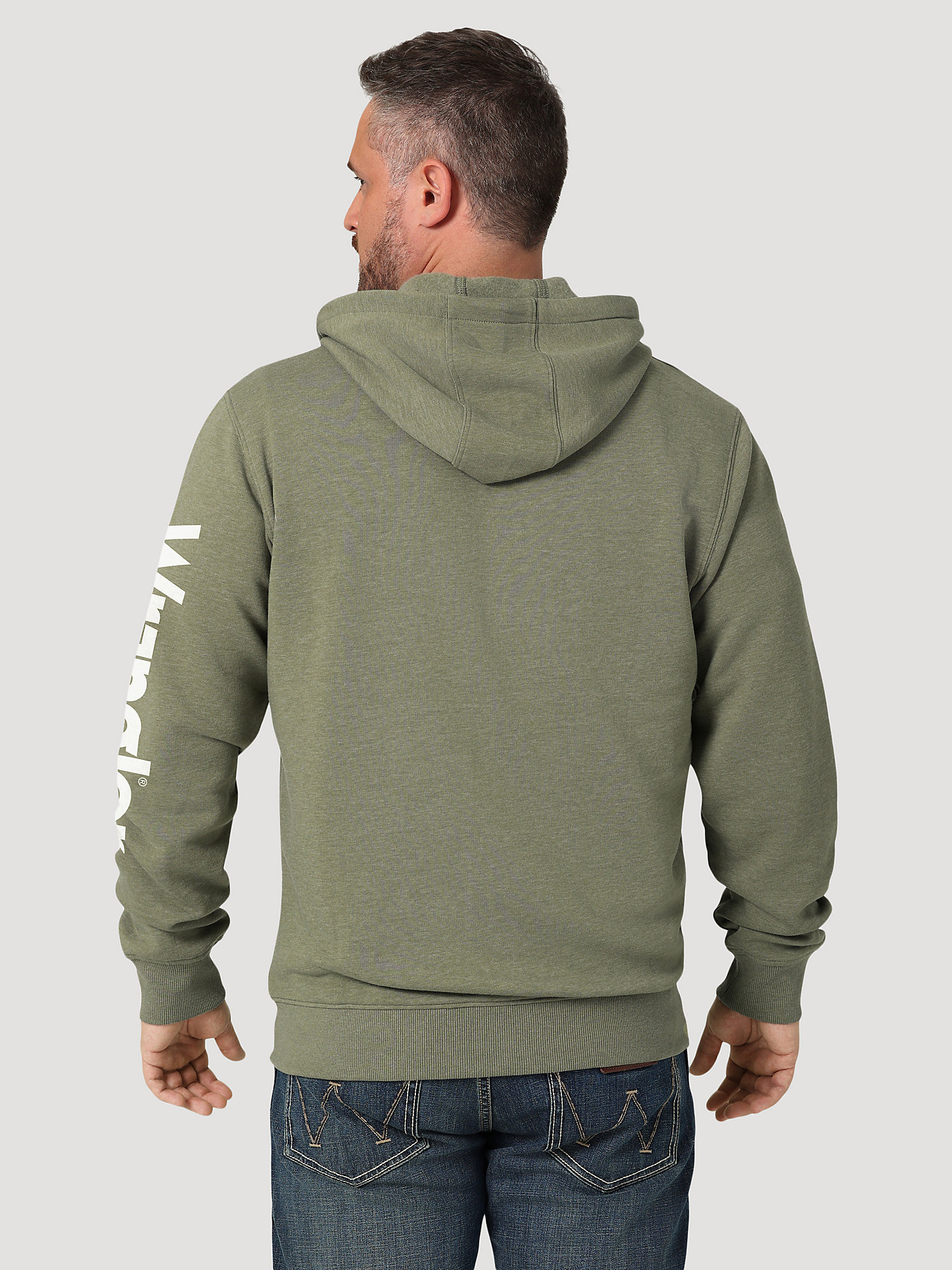 Men\'s Wrangler Logo Sleeve Full Zip Hoodie