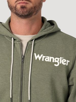 Men's Wrangler Logo Sleeve Full Zip Hoodie