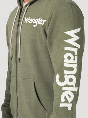 Men's Wrangler Logo Sleeve Full Zip Hoodie