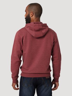 Men's Wrangler Long Live Cowboys Pullover Hoodie in Burgundy Heather