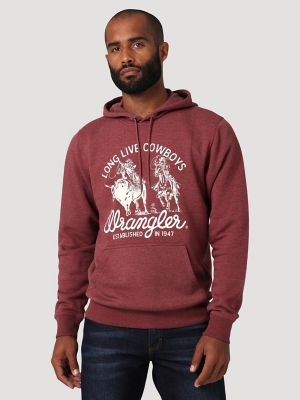 Wrangler Mens Long Live Cowboys Hoodie - 112336434