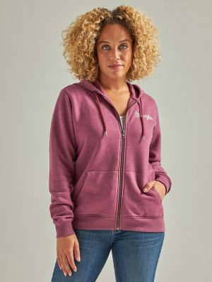 WRANGLER Women's Zip Up Hoodie WR A242F201 Red ATG By Wrangler 