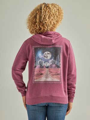 Women's Wrangler Moon Back Full Zip Hoodie in Amaranth Heather