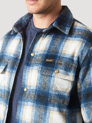 Men's Wrangler Quilt Lined Flannel Shirt Jacket